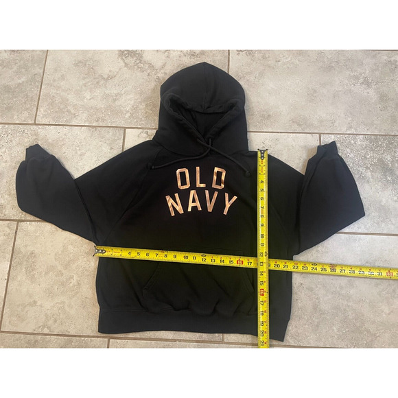 ""OLD NAVY Women Black Pullover Hoodie S Long Sleeve Casual Women's Active"" - Picture 4 of 9